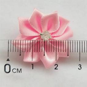 img 1 attached to 💐 Chenkou Craft Mix 40pcs 28mm(1 1/8") Satin Ribbon Flower Bows with Rhinestone Wedding Ornament Appliques