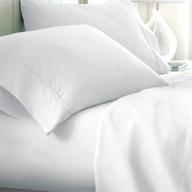🛏️ queen-size egyptian cotton sheets - luxury 800 thread count white bedding, hotel-grade 4 piece sateen weave sheet set, silky smooth long staple cotton, 16" deep pocket with elasticized edges logo