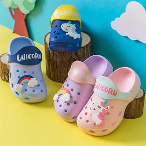 img 1 attached to Discover the Perfect Unicorn Slippers: Lightweight, 🦄 Shockproof, Non-Slip Boys' Shoes by Clogs & Mules