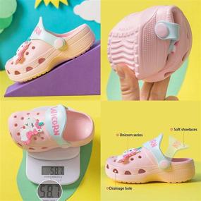 img 2 attached to Discover the Perfect Unicorn Slippers: Lightweight, 🦄 Shockproof, Non-Slip Boys' Shoes by Clogs & Mules