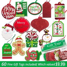 img 2 attached to Christmas Gift Bags Set: 24 Kraft Bags in Assorted Sizes with 60-Count Gift Tags - Bulk Pack, Including 6 XL, 6 Large, 6 Medium, 6 Small Bags