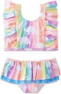 swimsobo toddler girls swimsuits: two-pieces flutter sleeve bathing suits with quick dry swimwear - ages 1-8t logo