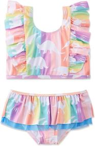 img 4 attached to Swimsobo Toddler Girls Swimsuits: Two-Pieces Flutter Sleeve Bathing Suits with Quick Dry Swimwear - Ages 1-8T