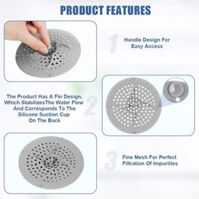 img 1 attached to Water Swirl Drain Cover for Standard Sinks and Basins - 4.5 Inch Silicone Hair Catcher with 4 Silicone Suction Cups - Prevents Clogs and Enhances Stability - User-Friendly Design (WHITE)