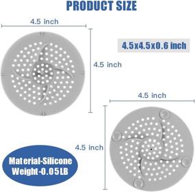 img 3 attached to Water Swirl Drain Cover for Standard Sinks and Basins - 4.5 Inch Silicone Hair Catcher with 4 Silicone Suction Cups - Prevents Clogs and Enhances Stability - User-Friendly Design (WHITE)