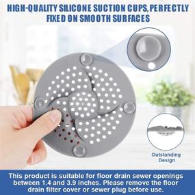 img 2 attached to Water Swirl Drain Cover for Standard Sinks and Basins - 4.5 Inch Silicone Hair Catcher with 4 Silicone Suction Cups - Prevents Clogs and Enhances Stability - User-Friendly Design (WHITE)