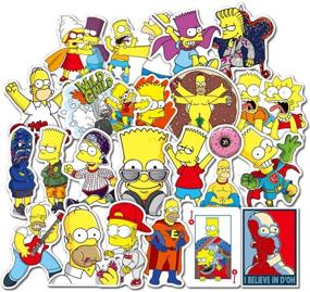 img 4 attached to Colorful 50Pcs Simpson Animation Theme Stickers: High-Quality Vinyl Car Sticker Motorcycle Bicycle Luggage Decal Graffiti Patches Skateboard Stickers for Laptops - Perfect for Kids and Adults
