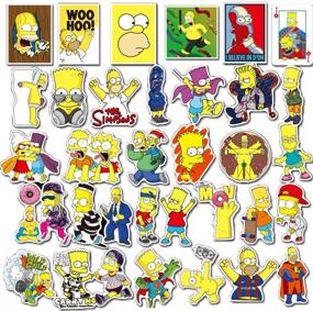 img 2 attached to Colorful 50Pcs Simpson Animation Theme Stickers: High-Quality Vinyl Car Sticker Motorcycle Bicycle Luggage Decal Graffiti Patches Skateboard Stickers for Laptops - Perfect for Kids and Adults