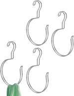 🔗 mdesign large accessory metal loop hooks for ties, belts, scarves, shawls, pashminas - closet hanger organizer - pack of 4 - chrome логотип