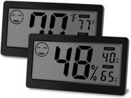 🌡️ jlenoveg digital indoor thermometer hygrometer: accurate temperature and humidity display for household, office, gym, and kitchen - lcd table standing magnet attachment included (2-pack) logo