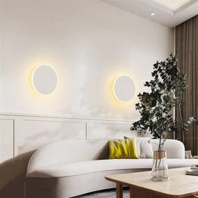 img 2 attached to 💡 Modern White Metal Acrylic LED Wall Sconce: Unique Style 17W Non-Dimmable Lamp for Bedroom - 11.78in Touch Sensitive Light