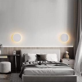 img 1 attached to 💡 Modern White Metal Acrylic LED Wall Sconce: Unique Style 17W Non-Dimmable Lamp for Bedroom - 11.78in Touch Sensitive Light