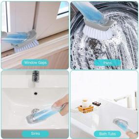 img 1 attached to 🧽 Optimized Dishwashing Brush with Soap Dispenser, Kitchen Cleaning Sponge Handle, & Three Sponges - Ideal for Efficient Kitchen Cleaning