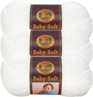 🧶 (3 упаковки) пряжа lion brand babysoft 920-200c - беби уайт помпадур логотип