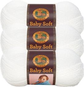 img 2 attached to 🧶 (3 упаковки) Пряжа Lion Brand Babysoft 920-200C - Беби Уайт Помпадур