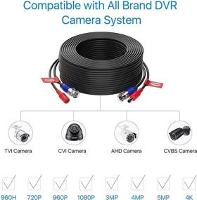 img 1 attached to 🔌 ZOSI 100ft(30M) 4K 8MP 5MP 3MP 2MP 1080P 720P All-in-One CCTV Video Power Cables with BNC RCA Connector - BNC Extension Wire Cord for Video Surveillance Camera DVR System