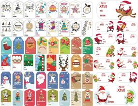img 4 attached to 🎁 KIDPAR 420 PCS Christmas Tags: Festive Self-Adhesive Stickers for Wrapping Paper and Holiday Decorations
