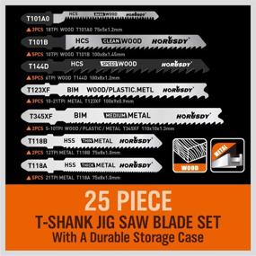 img 2 attached to 🔪 HORUSDY 25-Piece T Shank Jig Saw Blade Set: HSS/BIM/HCS Blades for Efficient Wood, Plastic, and Metal Cutting