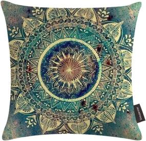 img 3 attached to 🌸 Superstar Boho Decorative Set of 4 Throw Pillow Covers - Cushion Cover with Floral Print - 18x18 Inch Pillowcase