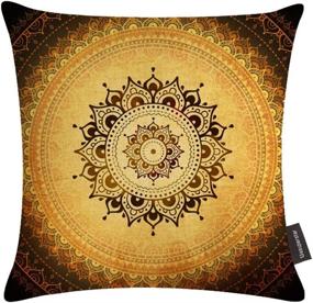 img 2 attached to 🌸 Superstar Boho Decorative Set of 4 Throw Pillow Covers - Cushion Cover with Floral Print - 18x18 Inch Pillowcase