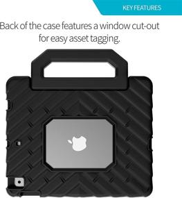 img 1 attached to 📱 GumDrop FoamTech Case for Apple iPad 10.2 inch (2021) - Black Rugged EVA Foam, Shock Absorbing, with Handle and Stand - Suitable for School and Office Use (Black, iPad 8th/7th Gen)