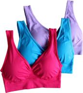 premium cabales sports bras for women: seamless & comfortable yoga bra with removable pads логотип