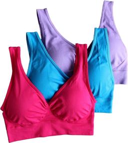 img 4 attached to Premium Cabales Sports Bras for Women: Seamless & Comfortable Yoga Bra with Removable Pads