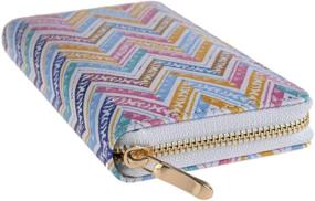 img 3 attached to 👛 Stylish and Practical Print Zip Around Wallet for Women: Geometric Handbags & Wallets