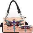 colorful dragonfly western concealed shoulder women's handbags & wallets logo