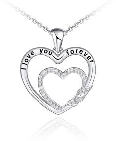 img 4 attached to 💎 Sianilvera Forever Love Cross Necklace with Cubic Zirconia - Ideal Birthday Jewelry Gifts for Mom, Daughter, Wife, Girlfriend