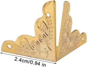 img 1 attached to 📦 Yosoo 12-Pack 24mm Golden Antique Metal Corner Protectors - Vintage Decorative Box Desk Edge Covers for Wooden Cabinet & Furniture Guards