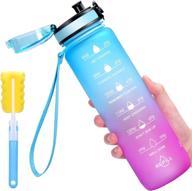 💧 favofit motivational water bottle with time marker - 32 oz bpa-free tritan plastic - ideal for sports, fitness, gym, and workouts логотип