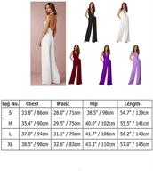 👗 ibtom castle women's sexy v-neck halter high waisted jumpsuits: elegant wide leg long pants wedding rompers with pockets logo