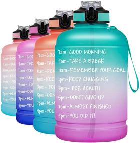 img 4 attached to 💧 BOTTLE BOTTLE Large Half Gallon/64oz Motivational Water Bottle: Straw, Handle, Time Marker – BPA Free, Leakproof Jug for Fitness, Gym, and Outdoor Activities