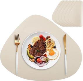 img 4 attached to Durable and Stylish Punkspace Leather Placemats: Easy to Clean and Resistant