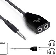 avantree tr302 3,5 мм разветвитель на два разъема для наушников - aux стерео наушники earbuds y аудио разветвитель кабеля, совместимый с iphone, samsung телефонами и планшетами - черный логотип