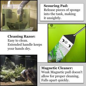 img 3 attached to Sungrow Aquarium Glass Cleaner: Efficient, Long-Handled Tool Reduces Cleaning Time by Half, Minimizes Hand Moisture, Powerful Blade for Stubborn Residue Removal, Ideal for Regular Tank Upkeep