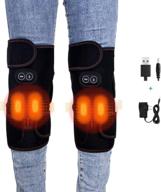 massage heating knee brace for knee pain relief, electric heating knee pad with vibration and thermal heat therapy - meniscus arthritis patella muscle pain relief, injury recovery (1 pair) logo