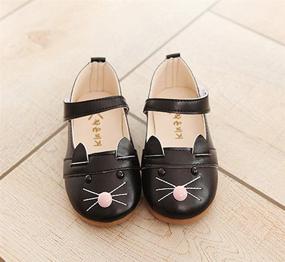 img 3 attached to 😻 Vokamara Cute Cat Toddler Girls' PU Leather Mary Jane Shoes