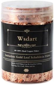 img 4 attached to 🎨 Wsdart Gilding Flakes - 10 Grams Metal Leaf Color 0 Real Copper Schabin Flakes for Resin Art, Painting and Crafts, Nail Art - Metallic Foil Flakes