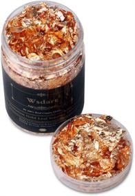 img 2 attached to 🎨 Wsdart Gilding Flakes - 10 Grams Metal Leaf Color 0 Real Copper Schabin Flakes for Resin Art, Painting and Crafts, Nail Art - Metallic Foil Flakes