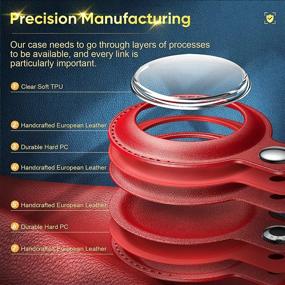 img 1 attached to 🔑 Чехол-держатель LeYi Apple AirTag [4 штуки] - Защитный чехол из искусственной кожи 360 градусов, цвета ключей, кольцо для ключей, ошейник для собаки - 4 варианта цвета