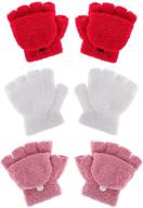 fingerless mittens for girls: convertible knitted accessories for cold weather logo