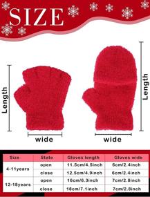 img 2 attached to Fingerless Mittens for Girls: Convertible Knitted Accessories for Cold Weather