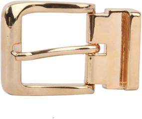 img 2 attached to 🔗 1.125 Inch Adjustable Clamp-On Gold Buckle Belt - Universal Fit Faux Leather