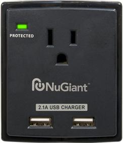 img 1 attached to Inland NSS13 Wall Tap with 1 Outlet, Surge Protection, and 2 USB Charger Ports (2.1A) Ideal for iPad and More