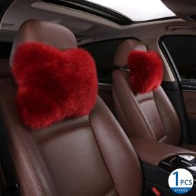 img 3 attached to SPANICE Car Headrest Pillow Interior Head Neck Cushion Auto Protector Neck Rest Pillows Car Decor Accessories (Red)