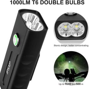 img 1 attached to 🚲 IPSXP Bike Light – USB Rechargeable LED Bicycle Front Headlight with Adjustable Lightness & Flashlight, Waterproof IPX5, Large Capacity Battery – Select Models Exclude Power Bank Feature