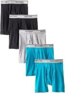 🩲 fruit of the loom toddler boys' 5 pack boxer briefs: assorted print & solid collection logo