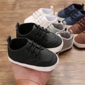 img 3 attached to 👶 BenHero Oxford Shoes for Baby Boys and Girls - Soft Sole PU Leather Moccasins for Infant Toddlers - First Walkers Crib Dress Shoes Sneakers